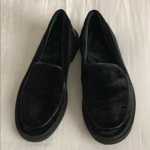 Black velvet loafers